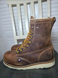 Thorogood 8" Steel Safety Toe Round Toe (contact info removed) Men's Size 12 D READ DESCRIPTION
