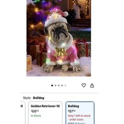 Lighted Christmas Decoration Outdoor Bull dog Statue (r5)