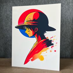 Monkey D. Luffy from One Piece poster PRINT High Glossy 8.5” x 11” anime artwork
