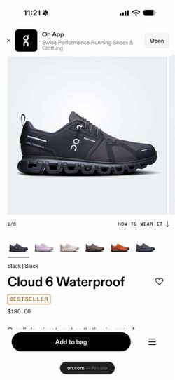 On Cloud 6 Waterproof Sneakers – Black (WOMEN)