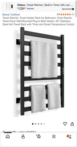 Odass 8-Bar Electric Towel Warmer Rack