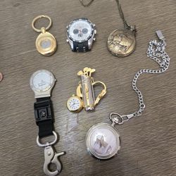 Lot Of Pocketwatches/Keychain Watch/watch Face. All New Batteries. Working