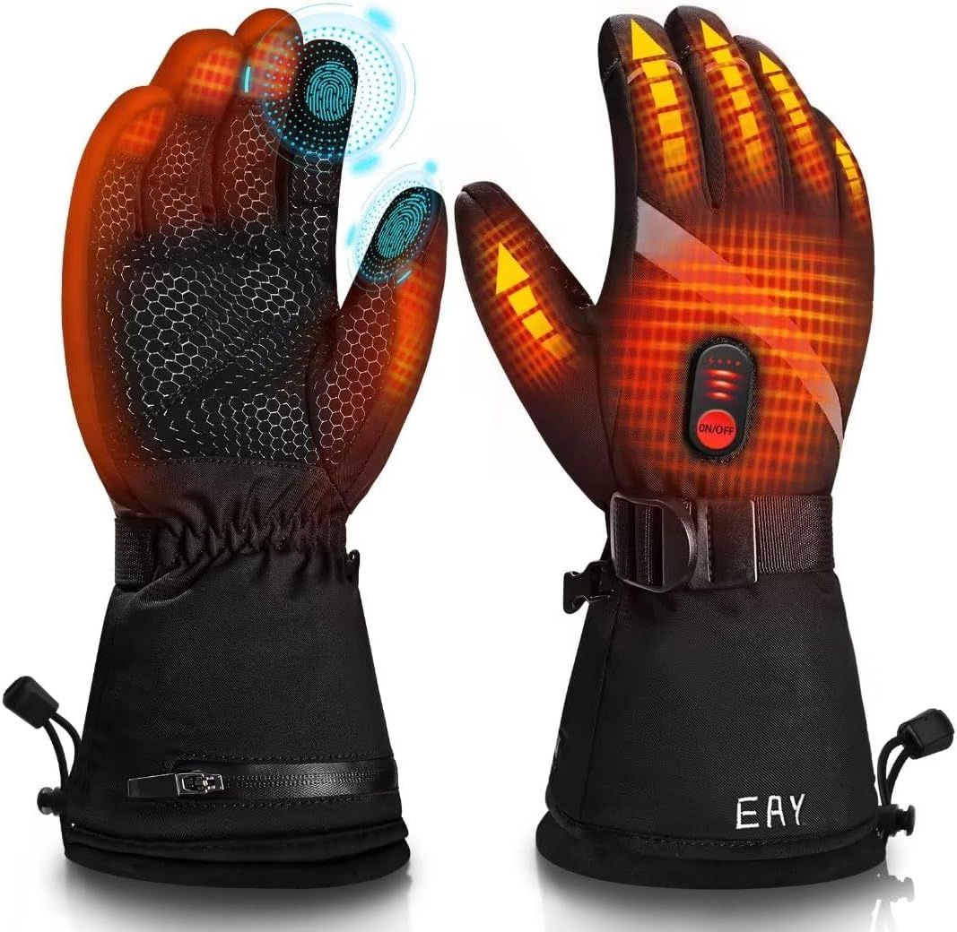 Heated Gloves for Men Women, Unisex Waterproof Rechargeable Heated
