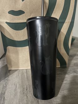 Black Cat Glow n Dark Starbucks Tumbler