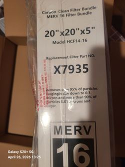 Lennox X7935 MERV 16 air filter