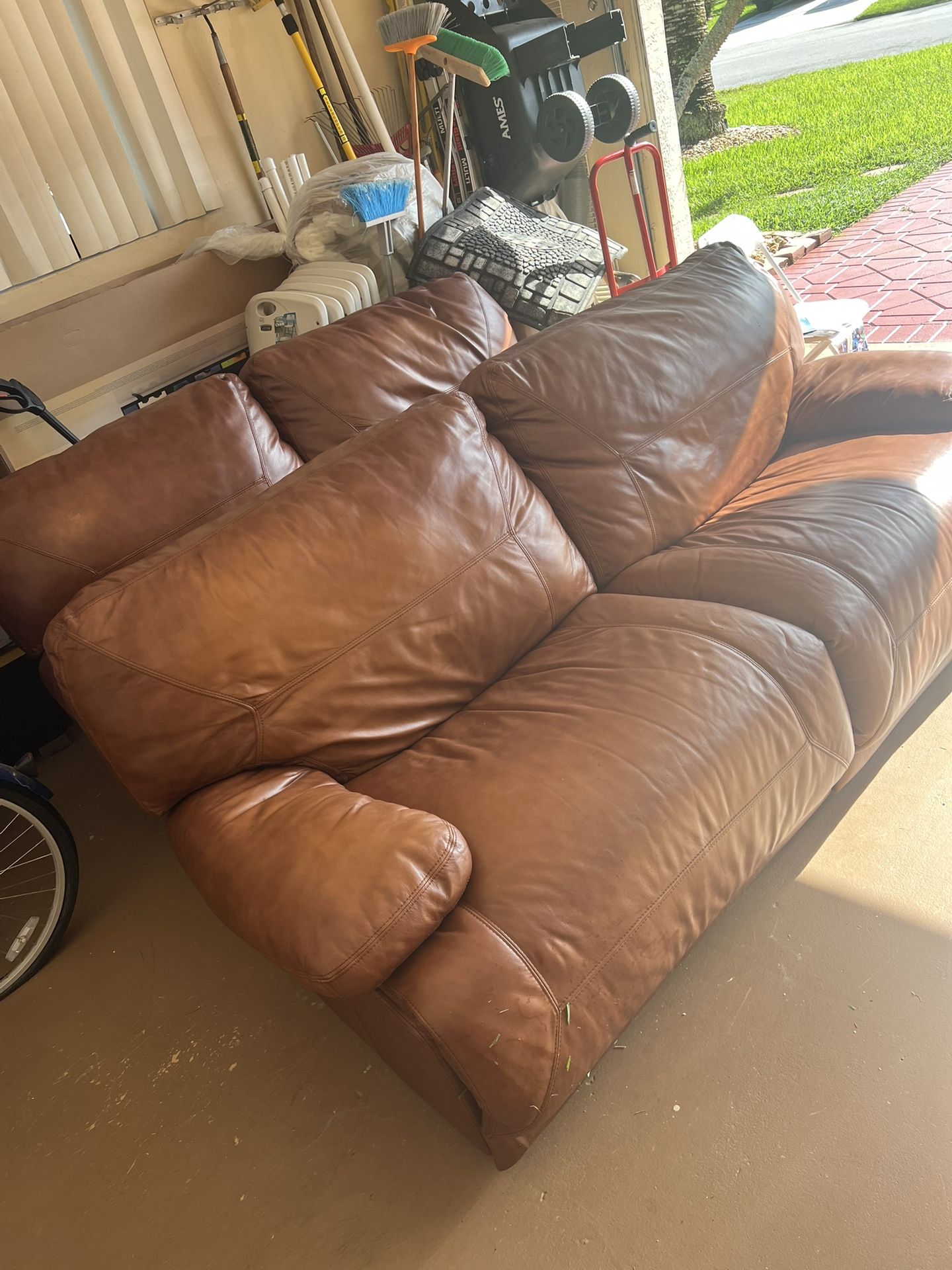 Genuine Leather Sofas X2