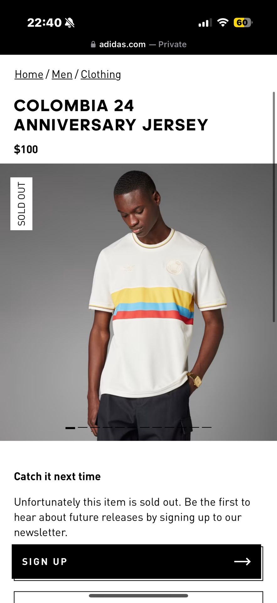 Colombia Jersey 100 Yrs Anniversary