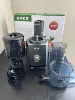 SPZK Slow Juicer Machine 300W Cold Press Juicer with 5.3 Inch Wide Feed Chute for Home Kitchen Breakfast Juice, MP-802L Low Speed Masticating Juicer w