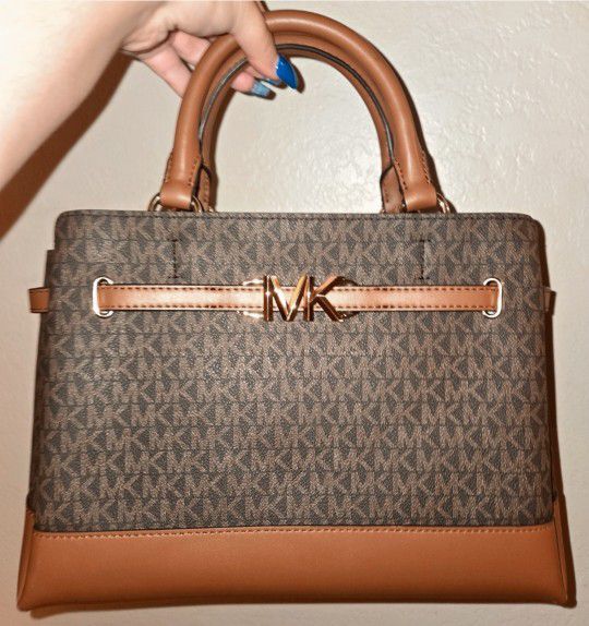 Michael Kors Reed Leather Belted Satchel 