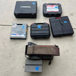 Husky tools 92 pieces $$50 husky sprayed gun Kit $60 and black&decker jigsaw $40 / and Ryobi 90 pieces drill bits $30 / and Husky tools not complete $