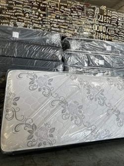 Twin Mattress with Floral Pattern