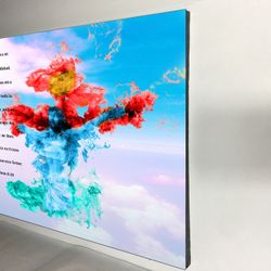 Canvas wall decoration 30”x42”. Brand new we can make it in different sizes, from  4.5”x4.5” to 30”x66”, Wood frame and sprayed with glossy clear coat