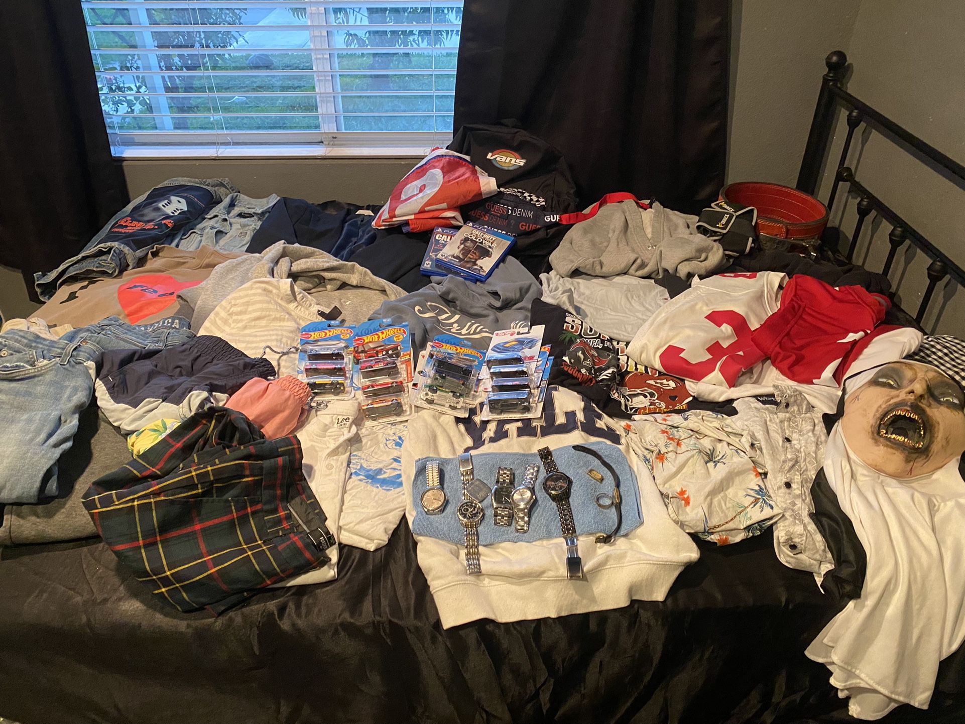 Lots ,Clothes ,watch’s Hot Wheels  Back Packs 