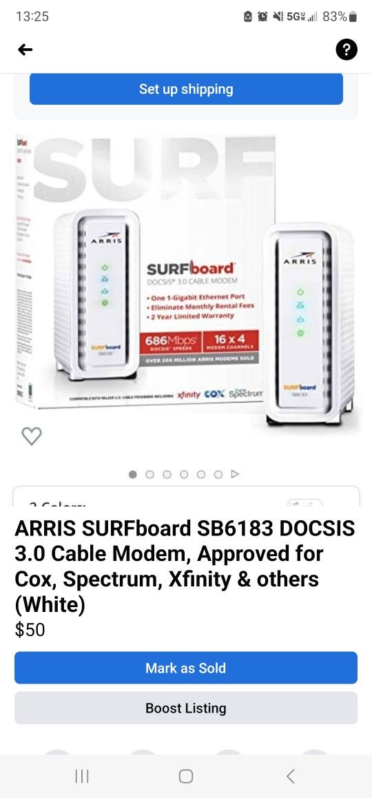 Arris Surfboard Xfinity Modem