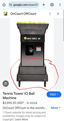 Tennis Tutor Tennis Ball Machine - Pedestal To Roll Around 