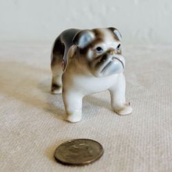 Vintage bone china bulldog miniature figurine