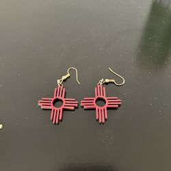 Red Zia New Mexico Earrings