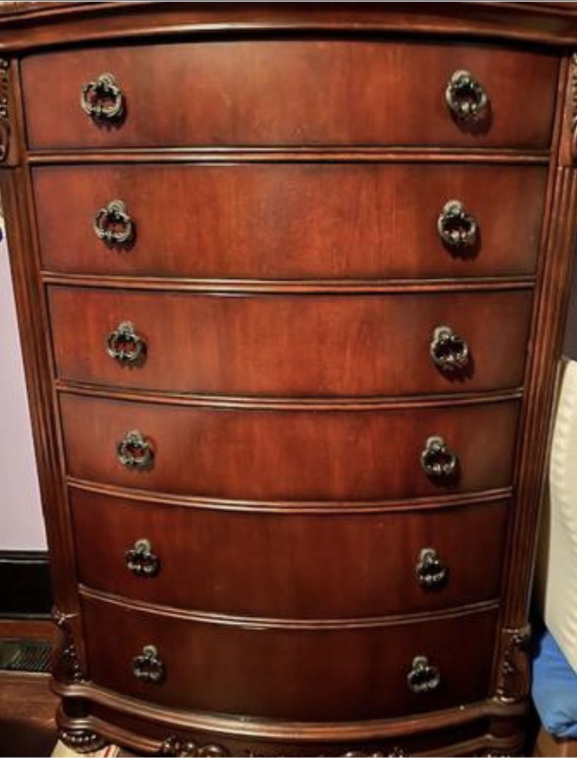 Beautiful His and Hers Dresser Set with Large, Double-Door Armoire, All Solid Wood