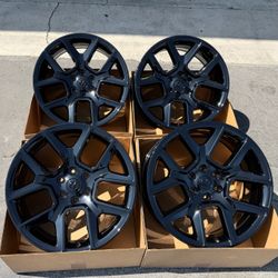 22” Ram Laramie original factory OEM rims in new gloss black