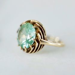  Vintage Engagement Ring 10k Gold Blue Zirconium (Open To Trades)