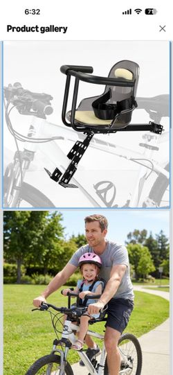 Bike Seat - Front Mount, Bike Seat for Adult Bike,Retractable Baby Bike Seat Front Mounted