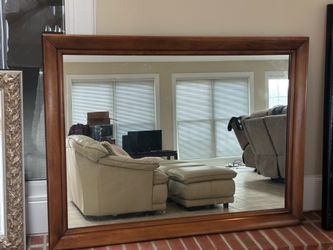 Free mirror  36”x48” maple finish and beautiful