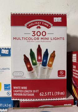 300 Count Multicolor White Wire Christmas Lights