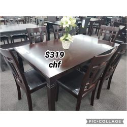 Thanksgiving Espresso 7 Piece Dining Table Set  