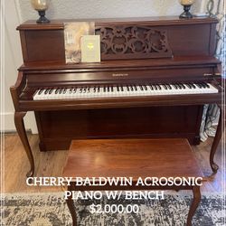 Cherry  Baldwin Console Piano