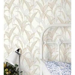 Heroad Peel and Stick Wallpaper Boho Contact Paper Modern Neutral Beige Leaf Wallpaper Removable for Bedroom Cabinets Self-Adhesive Decoration Thicken