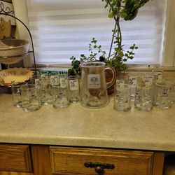 Caveman  Glasses,  Pitcher,  Salad Bowl, Serving Bowls, place Mats