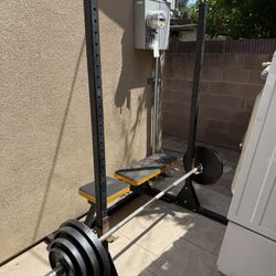 Weight Rack And Bar/weights Combo