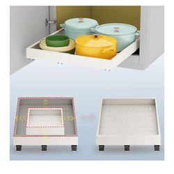 Pull out Cabinet Organizer,Expandable Width(15"-21"),Depth(17"-24") with 3 Rails,Roll out Drawers,No Drill Adjustable Slide out Shelves for Kitchen,Pa