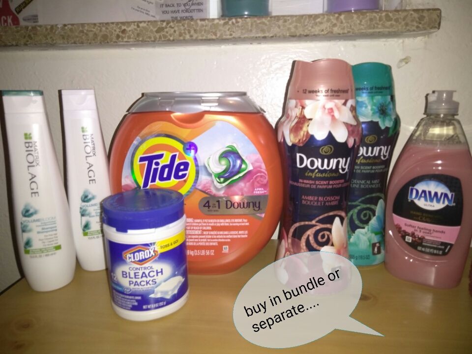 Tide tie pods, Clorox bleach pods, Biolage shampoo & conditioner make offering it all for 45$