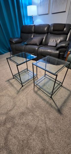 Iron & Glass Side Tables