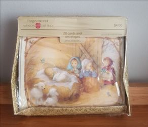 Vintage Box Of American Greetings Forget Me Not Christmas Cards