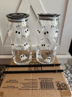 Way to Celebrate Glass 20oz Can Sipper Halloween