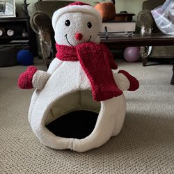 Christmas Snowman Cat Bed