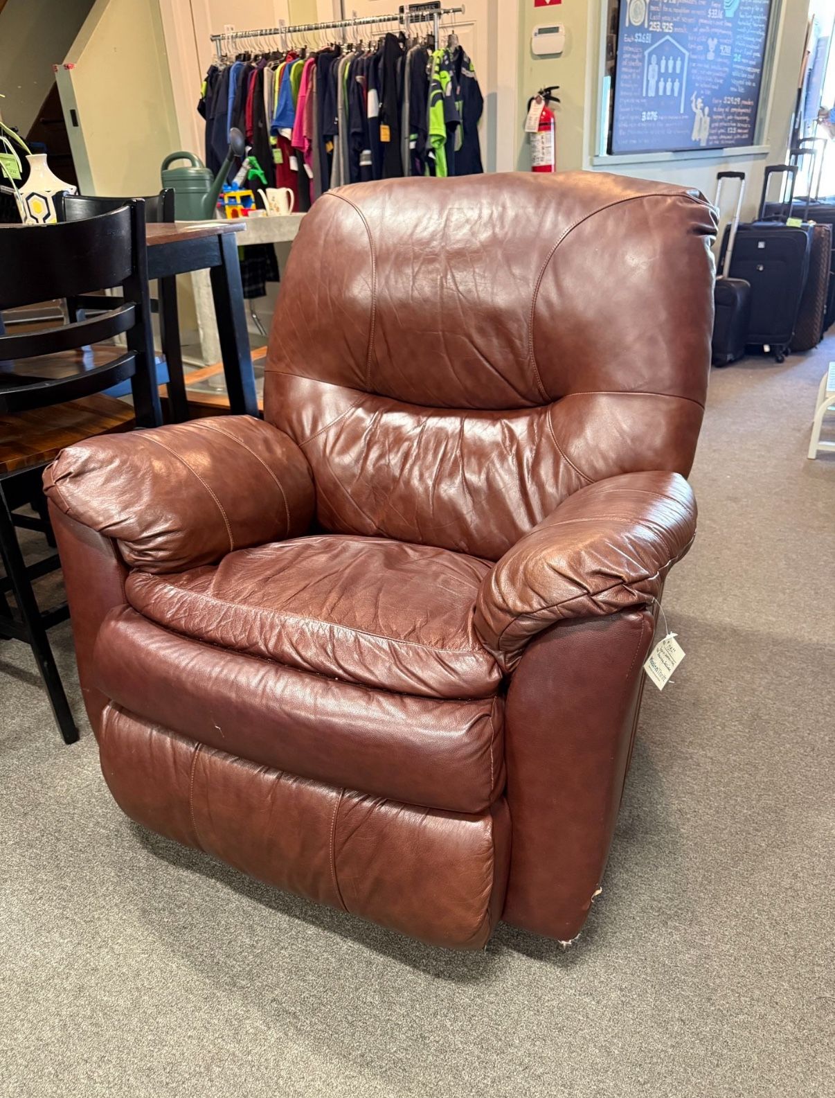 Brown Faux Leather Rocking Recliner 