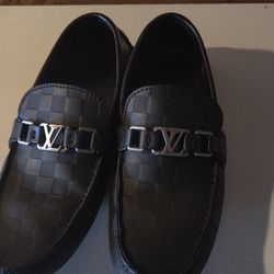 Louis Vuitton Black Damier Infini Leather Hockenheim Loafers 