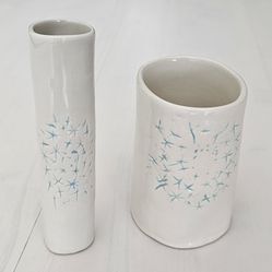 West Elm Toothbrush Holder Cup White Blue Bathroom Toothpaste Soap Container

They're new. Never used. Will ship out same/ next day. 