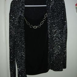 2 Nice Dress Shirts Sparkling Ones Silver & Black The Other Red & Black OBO 8$ FOR BOTH 