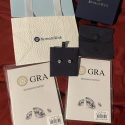 2 Carat Round Cut Moissanite Solitaire Stud Earrings