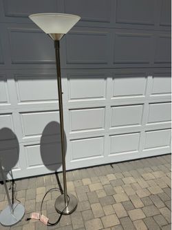 Sleek Modern Brushed Metal Torchiere Floor Lamp