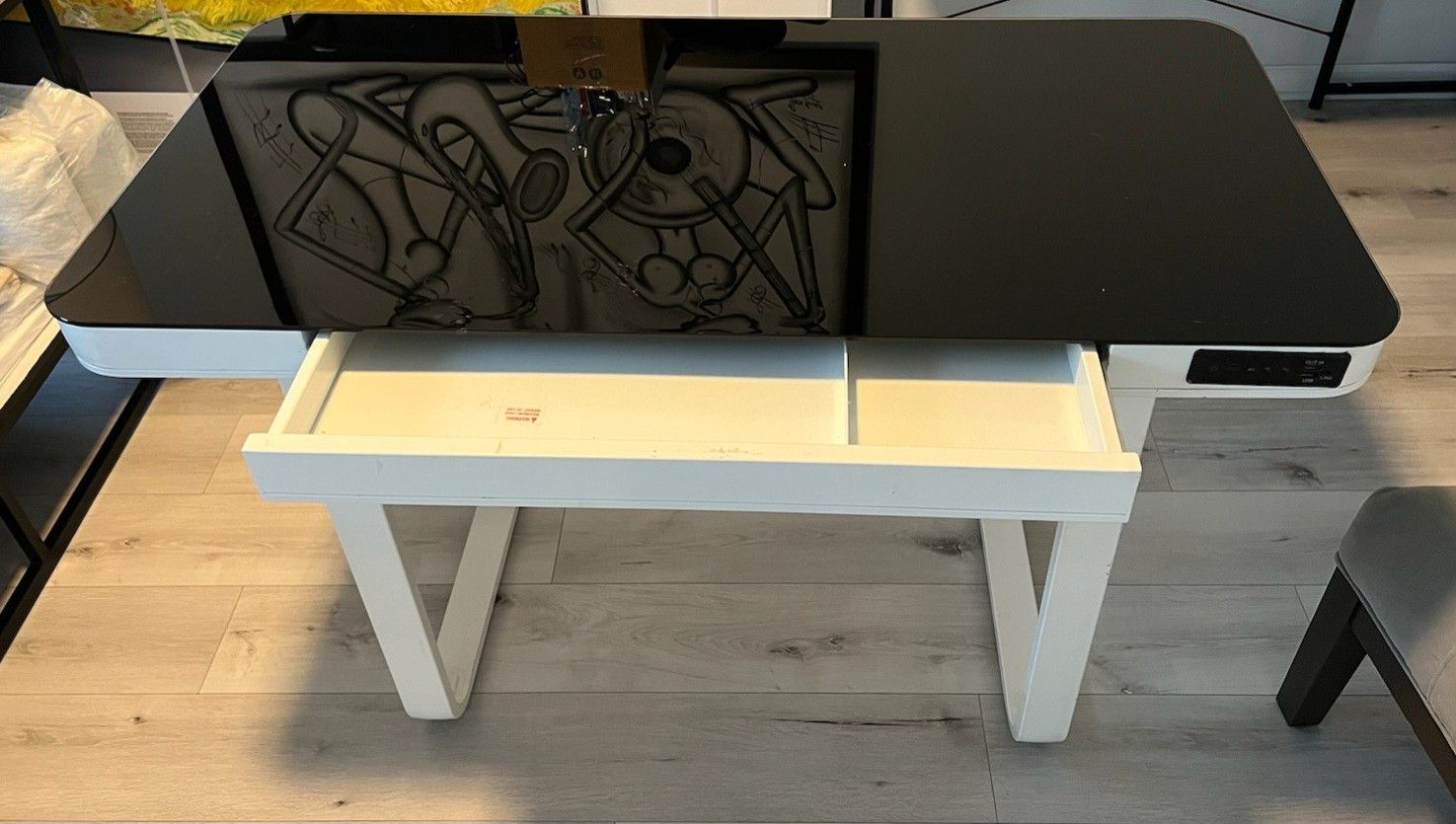 Desk glass top with usp and Bluetooth