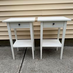 Set of 2 IKEA Nightstands - HEMNES - White