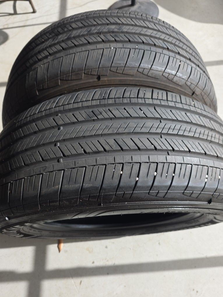 Goodyear In Used Condition One Tire Has A Patch In It It Holds Air Two Tires 245 60 18. 60% Tread