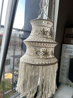 Bohemian macrame lamp shade decor large