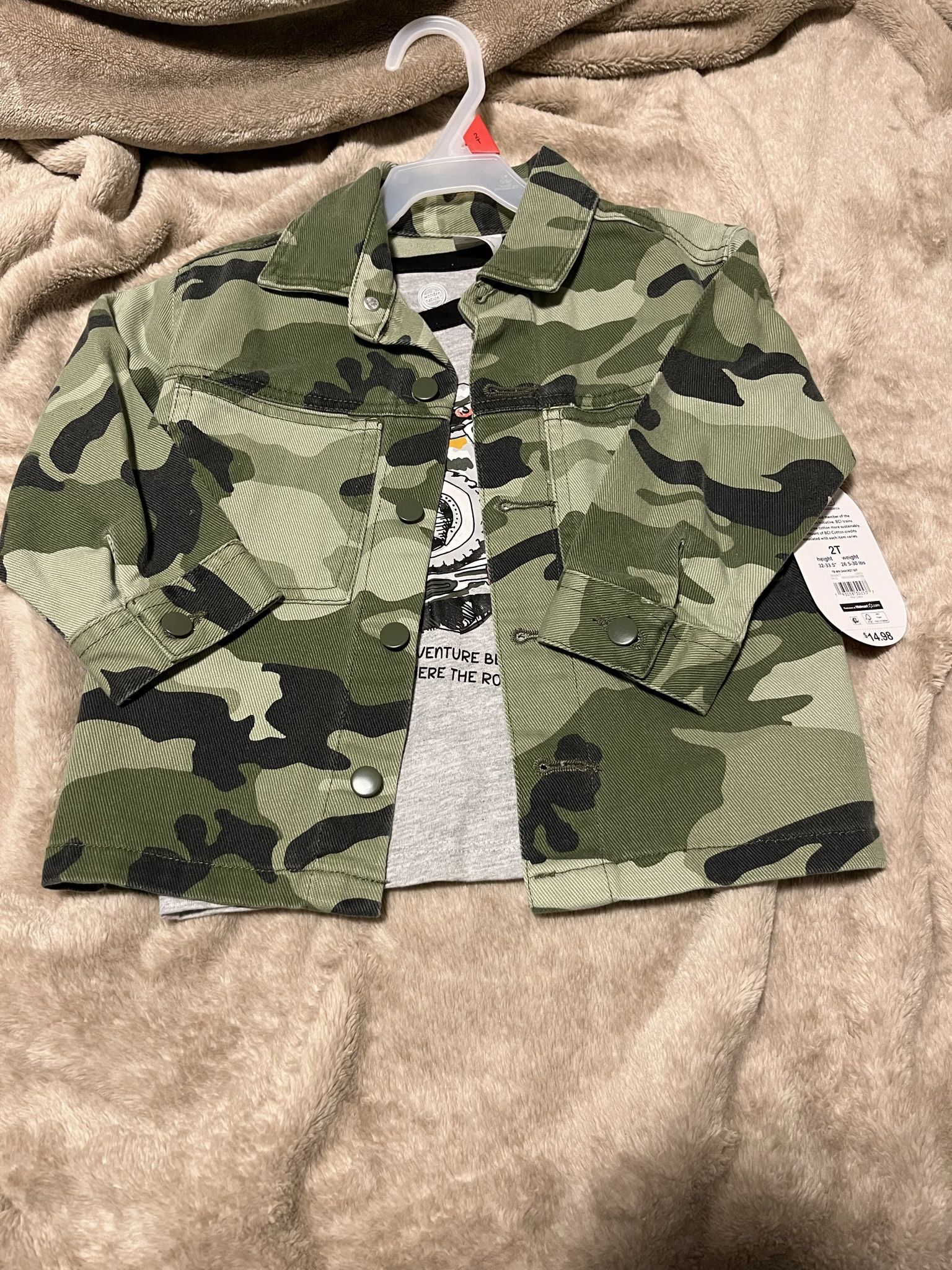 2 Piece Camo Jacket & Shirt