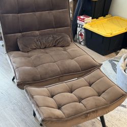 Brown Velvet Sofa Chair Set